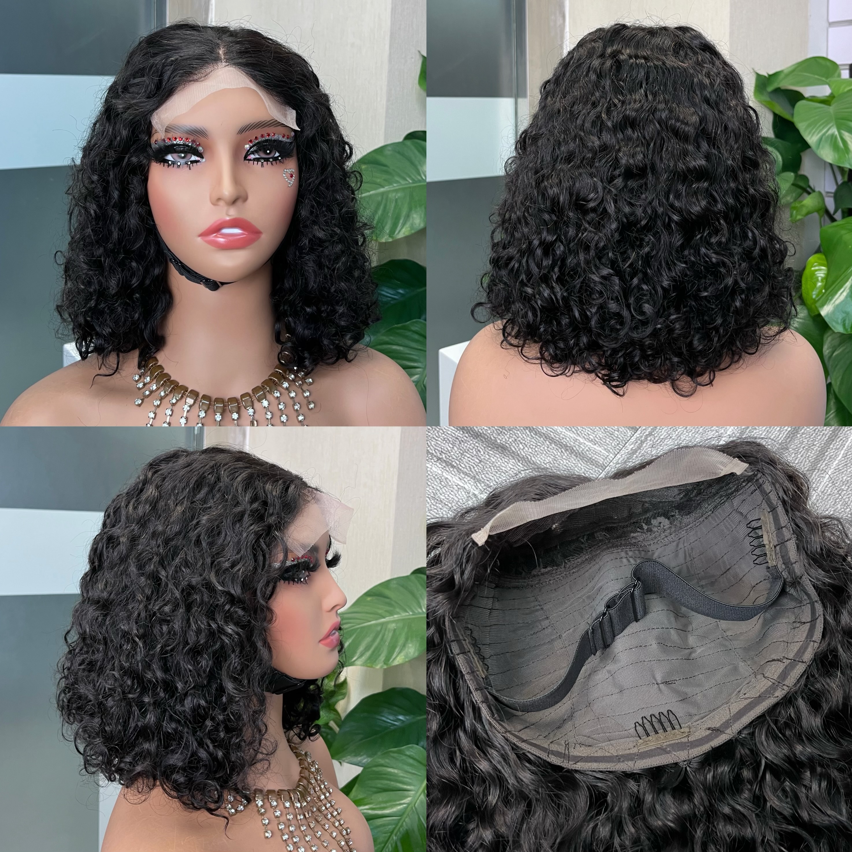 Stema 5x5 Water Wave Double Drawn Transparent Lace Closure Bob Wig